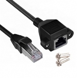 RJ45 Male to Female Panel Mount Cable