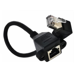 RJ45 90 Degree Angle to Female Panel Mount Cable