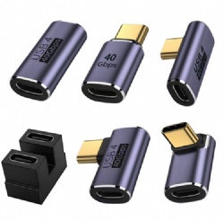 USB-C 4.0 Male to Female Adapter 40Gbps 100W Support