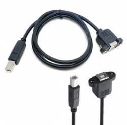 USB 2.0 Type B Male to Type B Female Panel Mount Printer Extension Cable with Screw